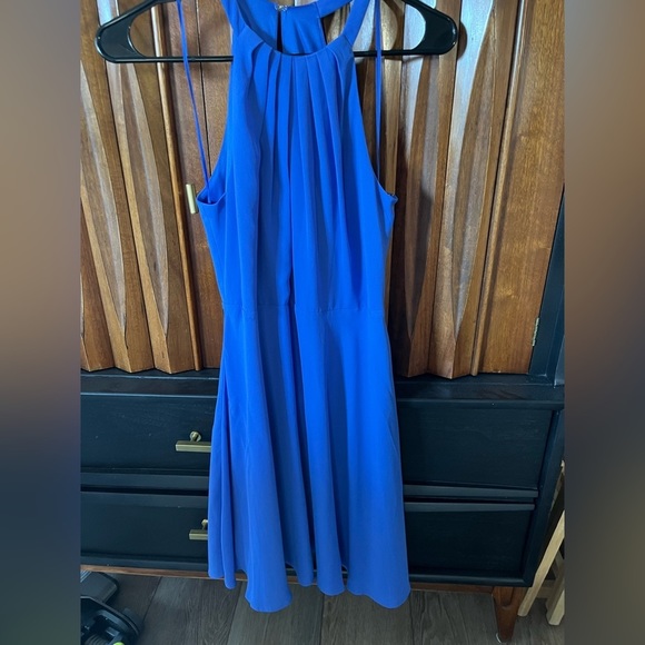 Express Dresses & Skirts - EXPRESS blue high neck halter mini dress